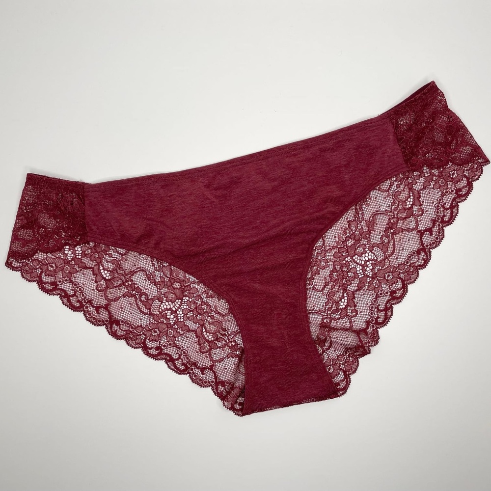 Gap Love Back Lace Breathe Cotton Bikini in Red Delicious; XL